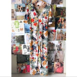 Tropical Romper With Maxi Skirt Overlay